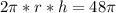 2\pi*r*h=48\pi