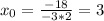 x_0=\frac{-18}{-3*2}=3