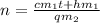 n=\frac{cm_1t+hm_1}{qm_2}