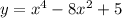 y=x^4-8x^2+5