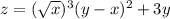 z=(\sqrt{x})^3(y-x)^2+3y