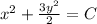 x^2+\frac{3y^2}{2}=C