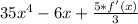 35x^4-6x+\frac{5*f'(x)}{3}