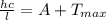 \frac{hc}{l}=A+T_{max}