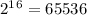 2^1^6= 65536