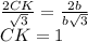 \frac{2CK}{\sqrt3}=\frac{2b}{b\sqrt3} \\\ CK=1