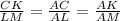 \frac{CK}{LM}=\frac{AC}{AL}=\frac{AK}{AM}