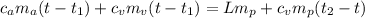 c_am_a(t-t_1)+c_vm_v(t-t_1)=Lm_p+c_vm_p(t_2-t)