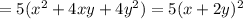 =5(x^2+4xy+4y^2)=5(x+2y)^2