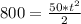 800=\frac{50*t^2}{2}