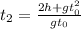 t_2=\frac{2h+gt^2_0}{gt_0}