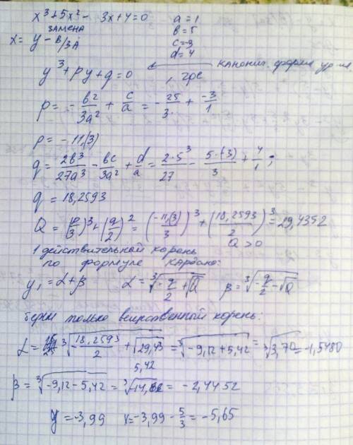 Это уравнение решается ? х^3+5х^2-3х+4=0