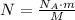 N=\frac{N_{A}\cdot m}{M}