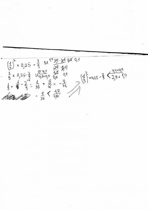 Сравните значения выражений ( 1 )^2 2 3,4x0,4 ( ) x 0,25- и ( 3 ) 9 2,4x1,4