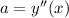 a=y''(x)