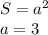 S=a^2\\a=3