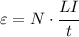 \varepsilon=N\cdot\cfrac{LI}{t}