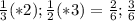 \frac{1}{3} (*2); \frac{1}{2} (*3) = \frac{2}{6} ; \frac{3}{6}