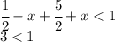 \cfrac{1}{2}-x+\cfrac{5}{2}+x