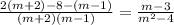 \frac{2(m+2)-8-(m-1)}{(m+2)(m-1)} = \frac{m-3}{m^{2} -4}