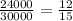 \frac{24 000}{30 000}= \frac{12}{15}