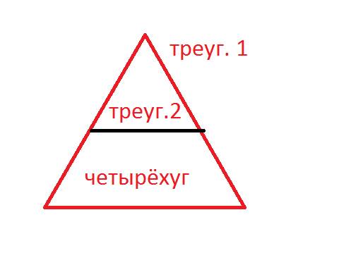 Как разрезать пятиугольник, чтобы получилось два треугольника и четырехугольник