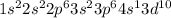 1s^22s^22p^63s^23p^64s^13d^{10}