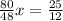 \frac{80}{48} x= \frac{25}{12}