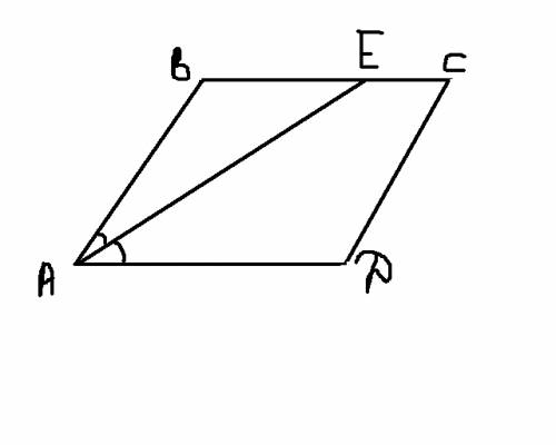 Впароллелограмме авсд проведена бессектриса угла а, которая пересекает сторону вс в точке е.докажите