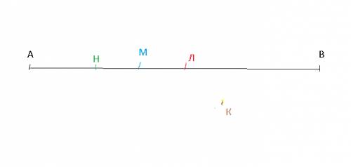 Можете ? 1) начертите отрезок ав. отметьте точки так, чтобы точка: а) к не принадлежала отрезку ав б
