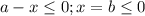 a-x \leq 0;x=b\leq 0