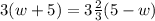 3(w+5)=3 \frac{2}{3} (5-w)