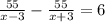 \frac{55}{x-3}-\frac{55}{x+3}=6\\