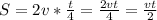 S= 2v * \frac{t}{4} = \frac{2vt}{4}= \frac{vt}{2}