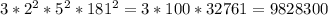 3*2^2*5^2*181^2=3*100*32761=9828300