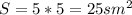 S=5*5=25 sm^{2}