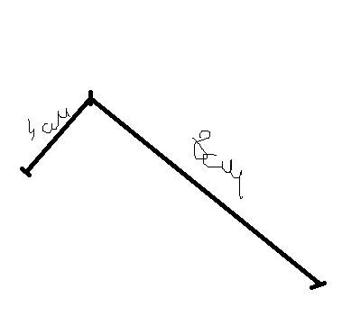 Ломную из двух звеньев. длина одного звена 4 см, а другое звено в 2 раза длиннее. вычисли длину лома