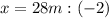 x=28m:(-2)