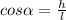 cos \alpha = \frac{h}{l}