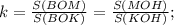 k= \frac{S(BOM)}{S(BOK)}= \frac{S(MOH)}{S(KOH)};