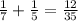 \frac{1}{7} + \frac{1}{5} = \frac{12}{35} &#10;