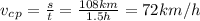 v_c_p= \frac{s}{t} = \frac{108km}{1.5h} =72km/h