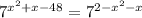 7^{x^2+x-48}=7^{2-x^2-x}