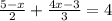 \frac{5-x}{2} + \frac{4x-3}{3} = 4