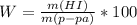 W = \frac{m(HI)}{m(p-pa)} * 100