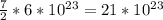 \frac{7}{2} *6*10^{23} =21*10^{23}