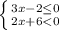 \left \{ {{3x-2 \leq 0} \atop {2x+6