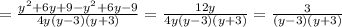 =\frac{y^2+6y+9-y^2+6y-9}{4y(y-3)(y+3)}=\frac{12y}{4y(y-3)(y+3)}=\frac{3}{(y-3)(y+3)}