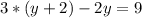 3*(y+2)-2y=9