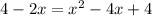 4-2x= x^{2} -4x+4